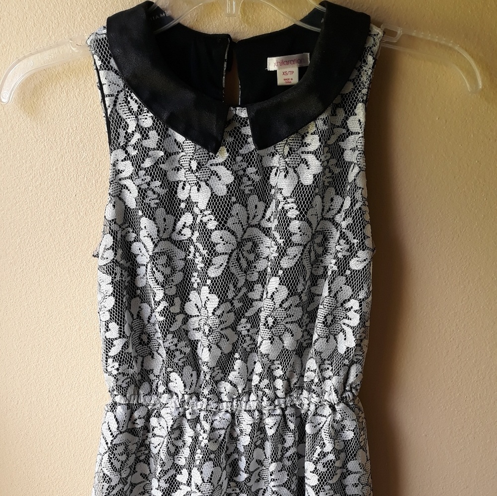 Girl black and white lace dress